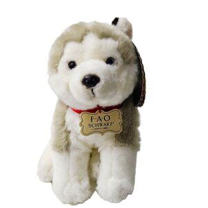 FAO Schwarz Floppy Husky Plush Stuffed Animal 10” – Ultra-Soft Puppy